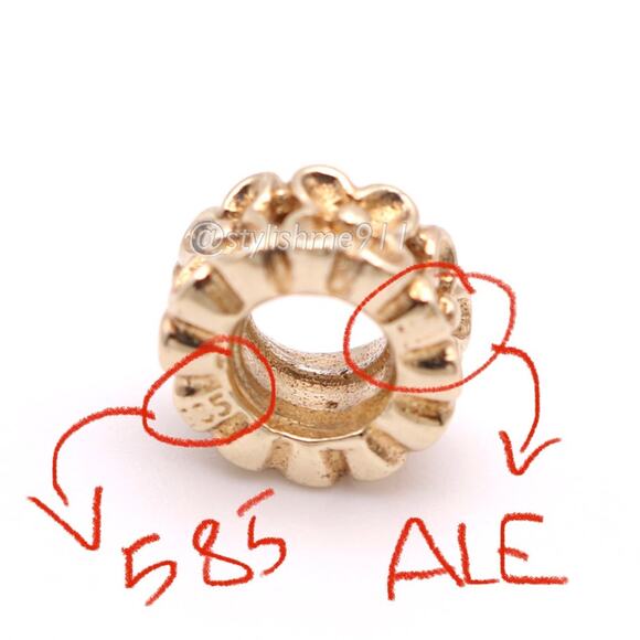 One Authentic PANDORA 14k Gold Aloha Daisy Spacer - Picture 7 of 8